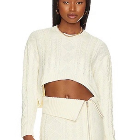 Camila Coelho Cable-Knit Sweater – Cream – Size L – NWT - Picture 2 of 9